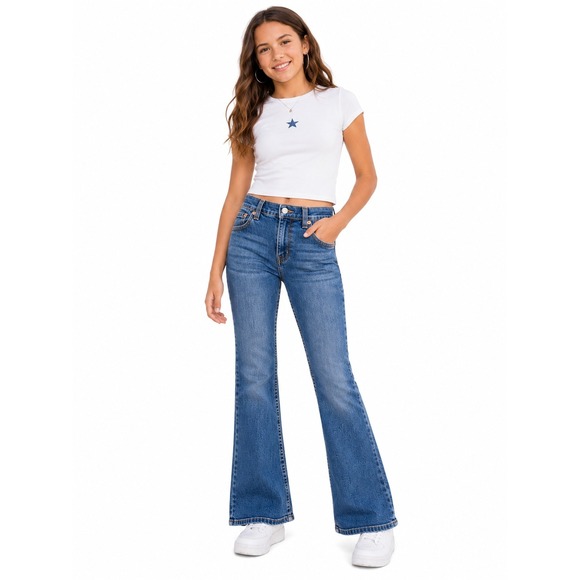Levi's Other - LEVI'S 517‎ Stretch Flare Jeans Girls Size 14 Medium Wash Y2K Bootcut